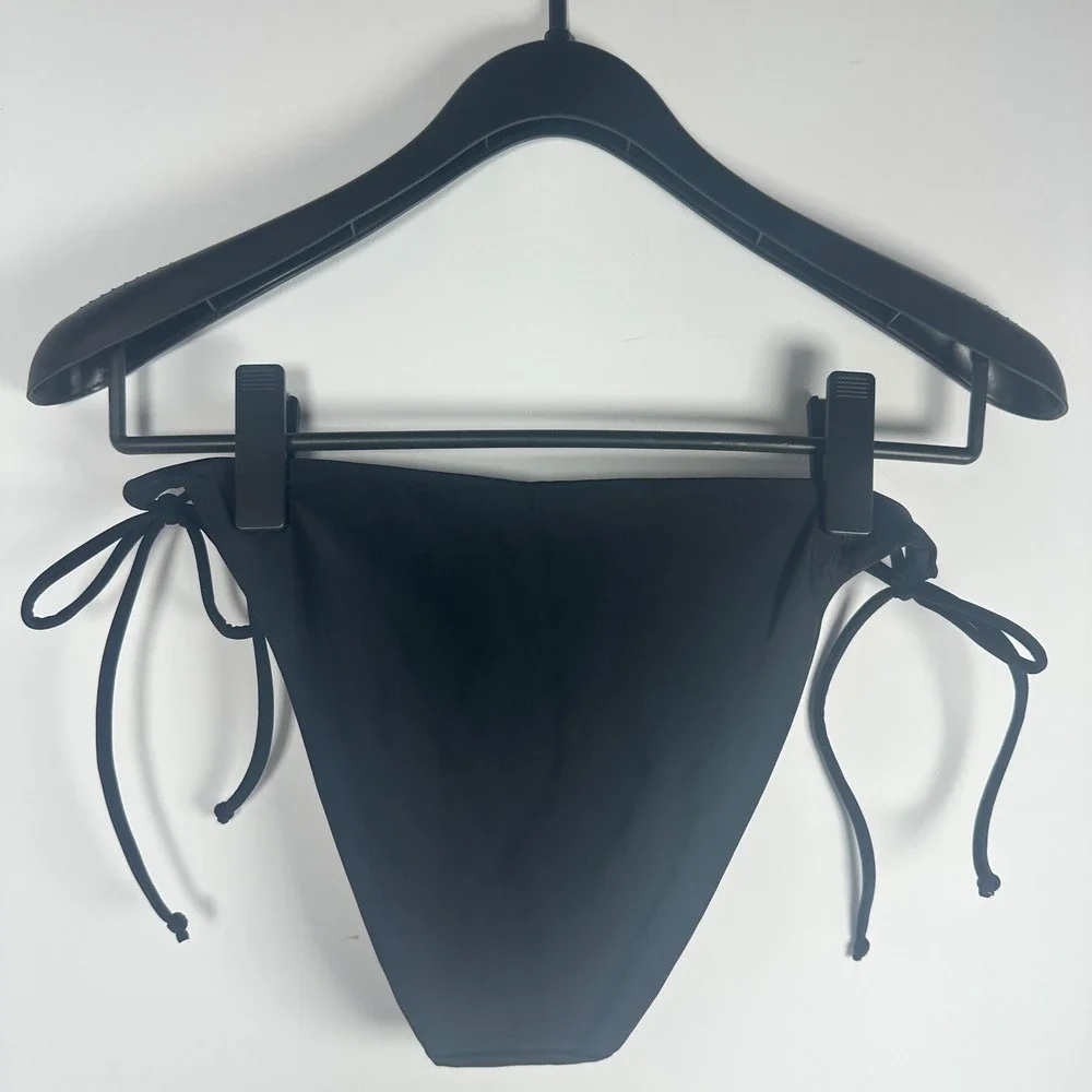 Forever 21 Bikini Bottom Women XL Black NEW Side Tie Swimwear 00457353